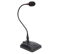 KIMISS Microfono a Collo d'oca da Podio per Streaming, Conferenze e Lezioni - Microfono a Condensatore da Tavolo Cablato da 6,35 Mm con Braccio Regolabile