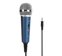 KIMISS Microfono Condensatore 3,5 Mm per Desktop e Laptop - Ideale per Karaoke, Streaming, Registrazione con Adattatore a Forma di U (BLUE)