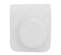 KIMISS Mini 12 Case della Fotocamera - Design a Scacchiera Vintage Design a Pezzi, Sacchetto di Copertura da Viaggio Portatile con Spallatta Regolabile (WHITE)