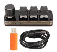 KIMISS Mini 3 Tasto, Tastiera con Manopola Programmazione Personalizzata Verde Caldo per Tastiere per Tastie di Assi Scambiabili Blu Interruttore Macro Meccanico di Gioco Sema Hotswap