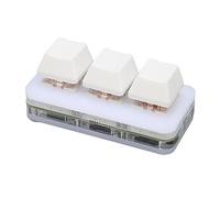 KIMISS Mini Tastiera da Gioco USB a 2 Tasti con Retroilluminazione RGB, Programmazione Macro, Tasti Sostituibili a Caldo, Compatibile con OSU, Mac, Telefono e Tablet (WHITE)