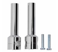 KIMISS Morsetti per Manubrio da 25 Mm, Manubrio in Lega di Alluminio per Moto Riser per Manubrio Kit Adattatore per Morsetto di Montaggio Modifica Inserti per Riser Rotondi (2 Pezzi)(cromo)
