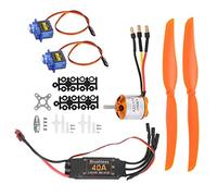 KIMISS Motore Brushless A2217 1250KV con ESC 40A, Servo SG90 9G e Programmatori 8060 per Aereo RC - Set Completo di Parti RC (#1)