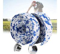 KIMISS Nastro Manubrio per Bici da Strada Camouflage Manubrio Avvolgente Schiuma di Gomma 2 Pezzi Ciclismo Bici da Strada Manubrio per Bicicletta Nastro Avvolgente per Manubrio 2 Tappi (Blu Bianco)