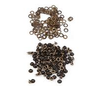 KIMISS Occhielli in Metallo da 5 Mm per Artigianato in Pelle, Kit di Occhielli in Ottone Resistente da 100 Pezzi per Scarpe, Borse, Scrapbooking Fai da Te (metallo 2)