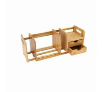 KIMISS Organizzatore Desktop Espandibile con Due Cassetti Conservazione Efficiente - in Legno Estendibile da Tavolo da Tavolo da da da Libri di Libreria con 2 Cassetti - Regolabile