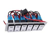 KIMISS Pannello Interruttori a Bilanciere Impermeabile a 6 Gruppi - Pannello Interruttori in Alluminio Marino per Auto e, Controllo Alimentazione 12V/24V