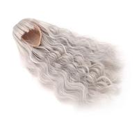 KIMISS Parrucca Lunga Riccia per Bambola, Sostituzione dei Capelli della Bambola per Testa di da 7,3-8,3 Pollici, Design Morbido e Dritto per Progetti Fai da Te (grigio argento)