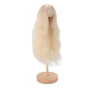 KIMISS Parrucca per Bambola Ad Alta elasticità per Bambola da 1/4, da 7 a 8 Pollici Capelli Ricci Lunghi in Seta Ad Alta Temperatura Fai-da-te con Frangia, Arti, Artigianato e Cuc (Oro chiaro)