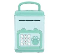 KIMISS Password di Impronte Digitali in Contanti Piggy Bank per - Bancomat Elettronico Interattivo con Carta a Scorrimento Automatico, Banca Moneta Carina per l'insegnamento di Competenze di (Green)