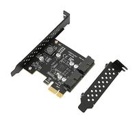 KIMISS PCIE a USB 3.2 Scheda di Espansione - Scheda di Riser del Connettore Dual Porta Gen1 5 Gbps Ad Alta velocità (Scheda nera 19PIN)