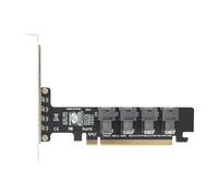 KIMISS PCIE su U.2 Adattatore Scheda - PCIE X16 a 4 Porta U.2 NVME SFF8643 SFF8639 Scheda di Espansione Divisa con Indicatore LED per Prestazioni Ad Alta velocità