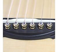 KIMISS Perni per Ponte per Chitarra in Ottone con Punto in Cristallo - Sostituzione 6 Pezzi per Chitarre Acustiche, Elegante Design Viola (WHITE)