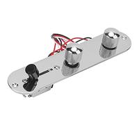 KIMISS Piastra di Controllo per Chitarra in Metallo per TL - Sostituzione della Scheda di Circuito Precablata Cromata con Manopole e Interruttori per Chitarre Elettriche (SILVER)