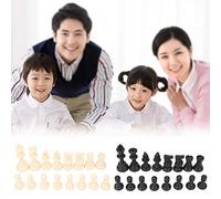 KIMISS Pieni di Scacchi Standard, Giochi da Tavolo con Torneo Internazionale in Plastica in Piano Inferiore Ecofriendly per Giocatori e Amanti Chessmen Black White