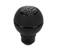 KIMISS Pomello del a 5 Marce M8 M10 M11 M12 Pomello del Manuale Universale in Alluminio per Auto, Design in Pelle e Lega Morbida Al Tatto, Installazione Semplice (BLACK)