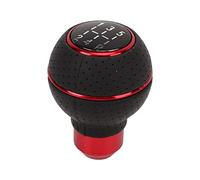 KIMISS Pomello del a 5 Marce M8 M10 M11 M12 Pomello del Manuale Universale in Alluminio per Auto, Design in Pelle e Lega Morbida Al Tatto, Installazione Semplice (rosso)