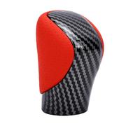 KIMISS Pomello del Automatico Pomello del Automatico Maniglia della Leva del Design Ergonomico Strutturato e Ponderato con Motivo in Fibra di Carbonio Finitura Traforata Rossa per ES