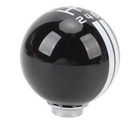 KIMISS Pomello del con 3 Adattatori Presa Comoda, 6 velocità, Stile Shelby GT500, per 1967-2018 e la Maggior Parte dei Veicoli Manuali (nero bianco)