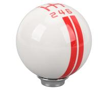 KIMISS Pomello del con 3 Adattatori Presa Comoda, 6 velocità, Stile Shelby GT500, per 1967-2018 e la Maggior Parte dei Veicoli Manuali (Bianco Rosso)