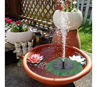 KIMISS Pompa per Fontana Solare da 5 V 1,6 W per Decorazioni Esterne - Fontana Galleggiante Automatica con modalità di Spruzzo Multiple per Vasche per Uccelli, Acquari e Giardini (Con batteria LI