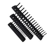 KIMISS Portaprese Nero, 3 Pezzi 1/4 Pollice 3/8 Pollice 1/2 Pollice Set Organizer per Prese Multifunzione per Cassette degli Attrezzi, Realizzato in Plastica ABS, Segni di Misura
