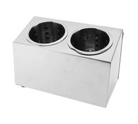 KIMISS Portautensili da con Fondo Antiscivolo - Secchio in Acciaio Inossidabile per Coltelli, Forchette e Utensili da - Organizzatore Multifunzionale per la Tua (2 scomparti da 700 ml)