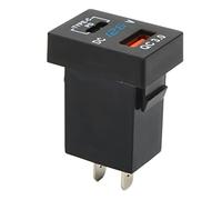 KIMISS Presa Caricabatteria per Auto USB 3.0 Ricarica Rapida per Veicoli 12V-24V, Doppia Porta con Display di Tensione per Motocicli e