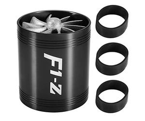 KIMISS Presa d'aria per auto Turbo, Turbatore per auto Doppia ventola Turbina Compressore Gas Risparmio carburante Sostituzione Turbo Caricabatterie super Risparmio carburante (Nero)