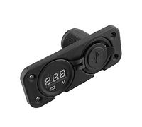 KIMISS Presa per Caricabatteria da Auto USB a Doppia Porta con Voltmetro per da Diporto - Adattatore di Alimentazione Impermeabile