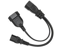 KIMISS Professional IEC320 C14 A IEC320 C13 e Cavo di Alimentazione UE Cavo Sdoppiatore A Y da 12,6 Pollici, 10 A 250 V, Cavo di Alimentazione Isolato e Resistente Al calore.