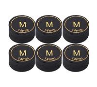 KIMISS Punte da biliardo, 6 pezzi professionali multistrato di ricambio per stecche da biliardo, 6 pezzi, 14 mm, nero, multistrato per stecche da biliardo e 14 mm (M)