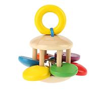 KIMISS Rattini in Legno per Bambini, Peluche Innesti e Giocattoli Musicali per Neonati Safe Guida Giocattolo Ai Primi Tre Tinture Educative (forma di fiore)