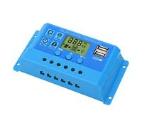 KIMISS Regolatore di Carica Solare con Parametri Regolabili Display LCD PWM Regolatore di Carica Solare USB 12V 24V per Batterie al Litio e AGM (30A)
