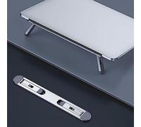 KIMISS Rialzo per Laptop Pieghevole da Scrivania - Supporto Regolabile in Lega di Alluminio per Dissipazione del Calore e Comfort, Design Portatile e Invisibile con Doppia Regolazione 'angolo