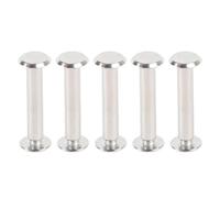 KIMISS Rivetti in Pelle Kit Viti Chicago - 30 Set Dadi Tondi Piatti in Acciaio Inossidabile M4 per Artigianato Fai da Te e Progetti di Rilegatura