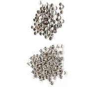KIMISS Rivetti per Borsette - 100 Set Rivetti a Doppio Cappuccio da 8 Mm per Artigianato in Pelle, Borse, Scarpe, Decorazioni Fai da Te (SILVER)