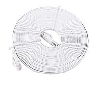 KIMISS RJ45 CAT6 Ethernet, Cavo LAN UTP Patch Router Cavi Ricevitore di Ricarica Wireless Rete Flat Xiaomi Redmi Note 1000M Bianco 0,5 Metri (8M)