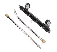 KIMISS Rondella di Pressione UNDE Roble Chiles RIGLIORE con 6 Ugelli e 2 Bacchette di Estensione - Ruota Girevole sotto la Scopa dell'Acqua di Auto - Strumento di Pulizia Efficiente 4000psi