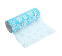 KIMISS Rotoli di Tulle Scintillanti Glitter Lucidi Delicato Morbido Rotolo di Tulle Stampato Blu Cravatta Decorazione da Tavola per Feste Tessuto di Glitterato