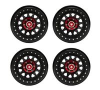 KIMISS Ruota da 4 Pezzi da 2,9 Pollici in Lega di Alluminio a 12 Fori per Adattarsi per AXAIL SCX6 1/6 RC Car, Aggiornamento delle Prestazioni Leggero Ed Efficace (BLACK)
