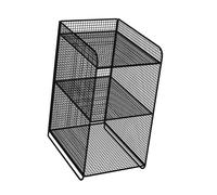 KIMISS Scaffale Portaoggetti in Metallo Resistente - Scaffale Laterale a 2 Livelli per Casa e, Elegante Ripiano Terminale per Camera da Letto e Bagno (BLACK)