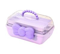 KIMISS Scatola Portaoggetti da Scrivania a 3 Livelli per - Organizer con più Griglie con Copertura Trasparente per Accessori per Capelli, Giocattoli e Altro (PURPLE)