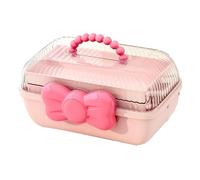 KIMISS Scatola Portaoggetti da Scrivania a 3 Livelli per - Organizer con più Griglie con Copertura Trasparente per Accessori per Capelli, Giocattoli e Altro (Roseo)