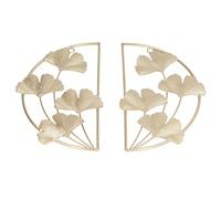 KIMISS Scultura a Parete di Foglia Ginkgo - 2 Pezzi Ginkgo Leaf Deco Moderno Moderno Semplice Metallo Nordico Golden Ginkgo Foglia Bassa del Ferro Battuto Deco - Sculture da Parete del Design