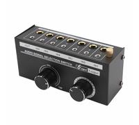 KIMISS Selettore Commutatore Audio Stereo per Preamplificatore e Lettore CD - Selettore Segnale Audio 6 Ingressi 1 Uscita con Controllo Volume per Sistemi Home Theatre