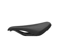 KIMISS Sella per Bicicletta in Pelle e Fibra di Carbonio da 155 Mm - Cuscino da Ciclismo Cavo per Mountain Bike e Bici da Strada con Imbottitura in Morbida Schiuma e Doppie Molle (BLACK)