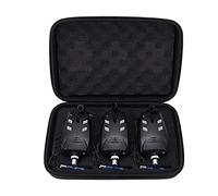 KIMISS Set Allarme Elettrico per Abboccata da Pesca con LED e Altoparlante Ad Alto Rendimento per la Pesca C - 3 Allarmi e Scatola di Immagazzinaggio Inclusi