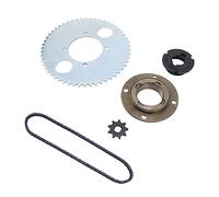 KIMISS Set Catena per Pignone 9T 54T Kit Pignone per Catena T8F di Trasmissione in Acciaio da 116 Maglie con Set per Ruota Libera Senza Denti + Connettori per