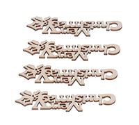 KIMISS Set di 40 Fette di Parole Natalizie in Legno - Perfette per il Fai da Te e Decorazioni per l'albero